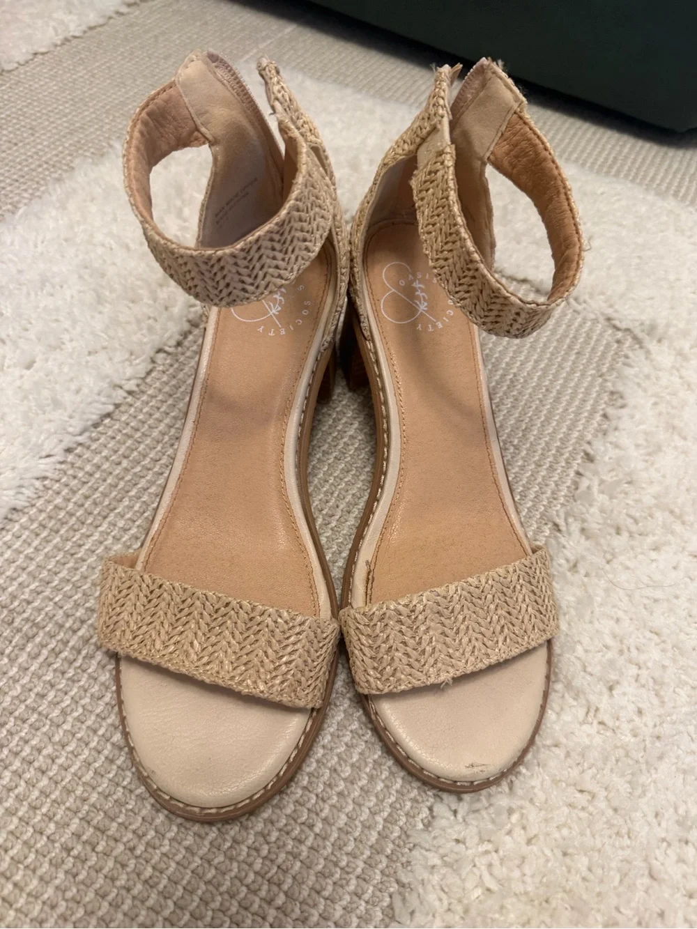 Society Tan Woven Espadrille Ankle-Strap Sandals
